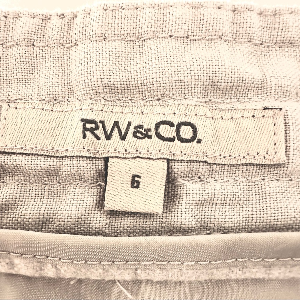 RW&CO Linen Blend A Line Skirt Drawstring Resort Cruise Vacation Neutral Size 6 - Picture 6 of 8